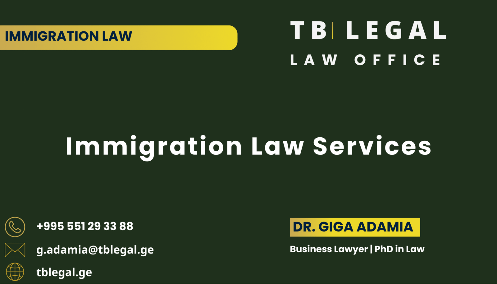 Immigration Law Services in Georgia – legal services by Dr. Giga Adamia and TB Legal for residence permits, visas, and immigration matters