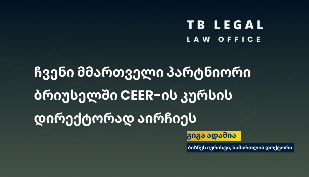 ენერგეტიკის სამართლის ექსპერტი გიგა ადამია – CEER-ის ტრენინგის კურსის დირექტორი.