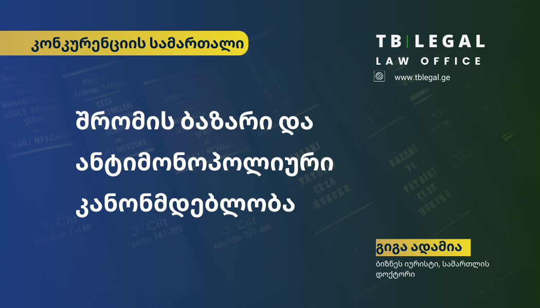 შრომის ბაზარი და ანტიმონოპოლიური კანონმდებლობა – როდის ხდება დასაქმების შეზღუდვა კონკურენციის სამართლის პრობლემა?
გიგა ადამია | ბიზნეს იურისტი