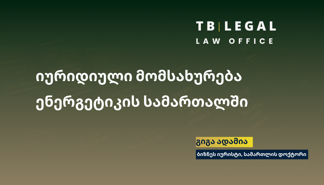 იურიდიული მომსახურება ენერგეტიკის სამართალში – რეგულირება და ენერგეტიკული ბაზრის სამართლებრივი მხარდაჭერა | გიგა ადამია, ბიზნეს იურისტი