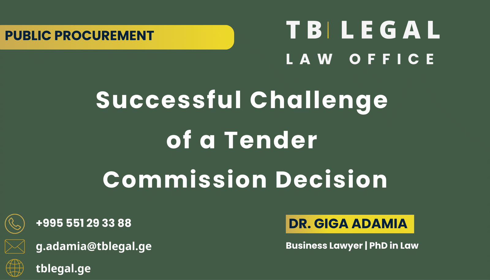 Successful challenge of tender commission decision and re-evaluation of technical documentation