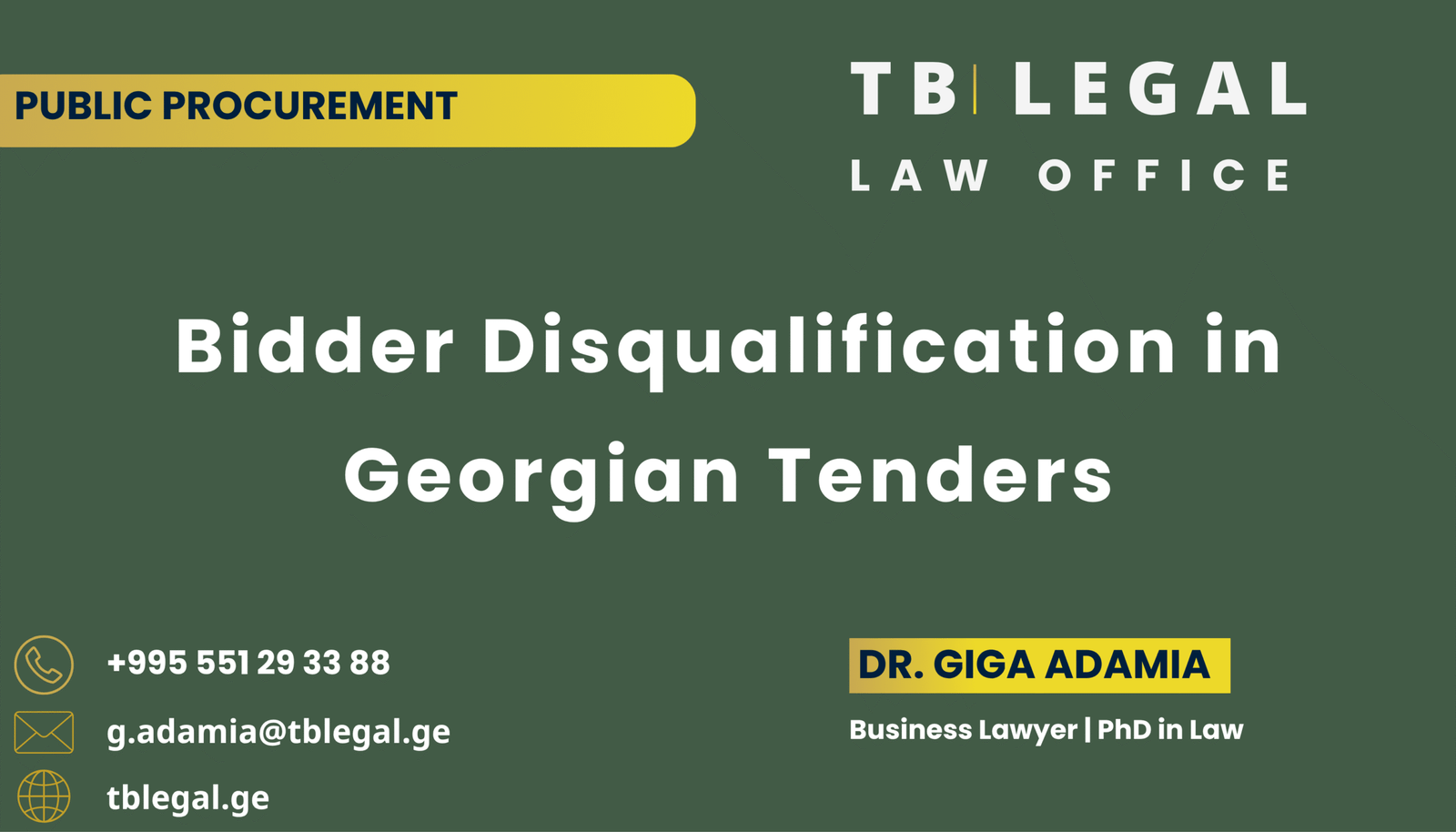 Bidder Disqualification in Georgian Tenders – 5 Key Issues from Dispute Resolution Council Practice