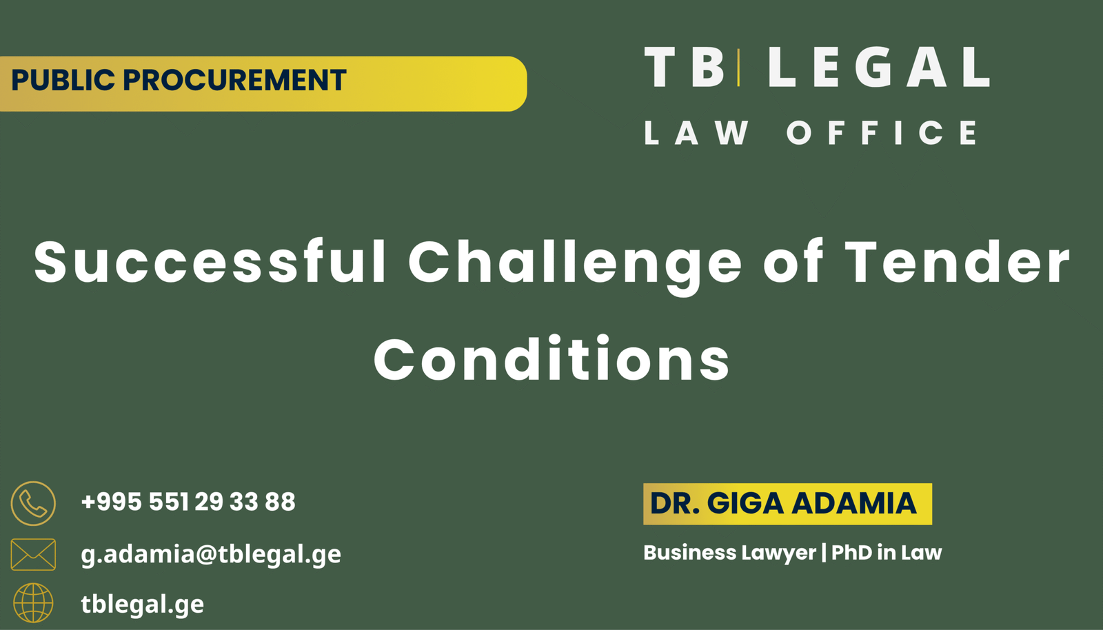 Successful challenge of tender conditions in public procurement by TB Legal