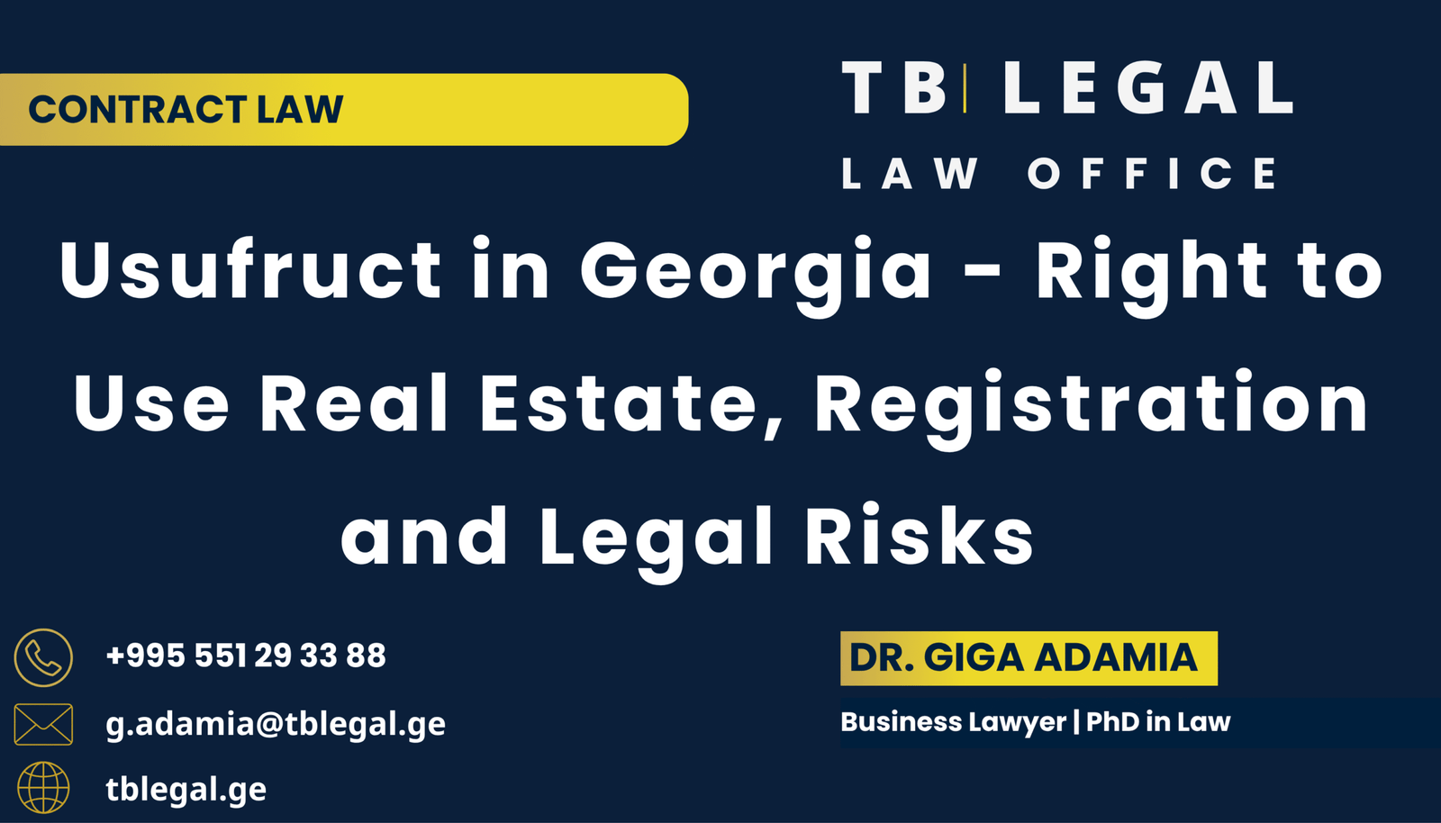 Usufruct in Georgia involving the right to use real estate, Public Registry registration and legal risks for buyers and owners.